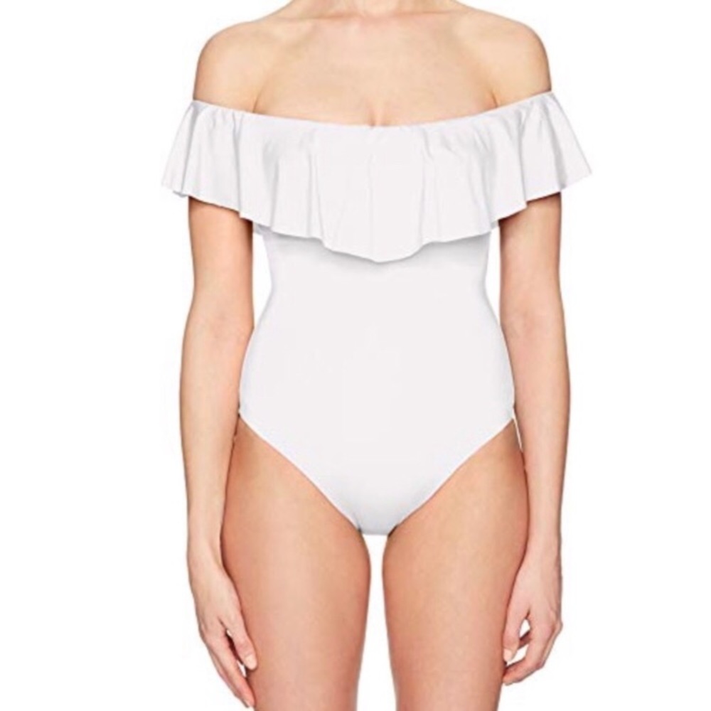Trina Turk ruffle bathing suit.